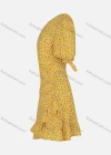 Wholesale Women's Sexy One Shoulder Floral Ruched Ruffle Trim Short Dress 9631# - Liuhuamall