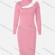 Wholesale Women's Casual Long Sleeve Funnel Neck Cutout Bodycon Dress 50# Clothing Wholesale Market Liuhua