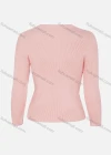 Wholesale Women's Plain Keyhole Neck Pearl & Rhinestone Decor Rib-knit Sweater - Liuhuamall