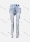 Wholesale Women's Casual Plain Patch Pocket Button Closure Skinny Jeans 4202# - Liuhuamall