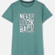 Men's Casual Crew Neck Short Sleeve Letter Graphic T-shirts Dark Cyan Clothing Wholesale Market -LIUHUA