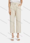 Wholesale Women's Casual Striped Ruffle Trim Belted Pockets Wide Leg Pants 2222# - Liuhuamall
