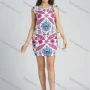 Wholesale Women's Casual Bateau Neck Sleeveless Colorful Floral Print Zip Back Short Tank Dress preview