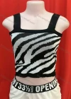 Wholesale Women's Casual Zebra Print Crop Knit Cami Top - Liuhuamall