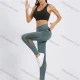 Wholesale Women's High Waist Plain Mesh Splicing Workout Leggings Dark Gray Clothing Wholesale Market Liuhua