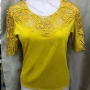 Wholesale Women's Vintage 3/4 Sleeve Embroidery Guipure Lace Trim Plain Tops preview
