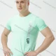 Wholesale Men's Athletic Workout Breathable Letter Graphic Quick Dry Short Sleeve T-shirt 8088# Light Green Clothing Wholesale Market Liuhua