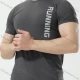 Wholesale Men's Athletic Workout Breathable Letter Graphic Quick Dry Short Sleeve T-shirt 8088# Dim Gray Clothing Wholesale Market Liuhua