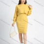Wholesale Women's Casual Knit Rib-Knit Plain Crop Sweater 2 Piece Set preview