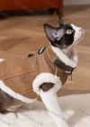 Wholesale Cat Autumn & Winter Pet Clothes Suede Fleece Drawstring Vests Two-legged Cat Clothes - Liuhuamall