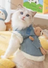 Wholesale Cute Cat Clothes With Fleece & Thickened Denim For Adult Cats Kittens Warm Vests Pet Clothing - Liuhuamall