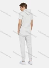 Wholesale Men's Casual Hooded Drawstring Short Sleeve Curved Hem Zipper Plain Hoodies & Pockets Ankle-Tie Pants 2-Piece Set 8763# - Liuhuamall