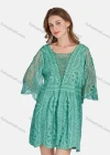 Wholesale Women's Casual 3/4 Sleeve Hollow Out Guipure Lace Short Dress 2005# - Liuhuamall