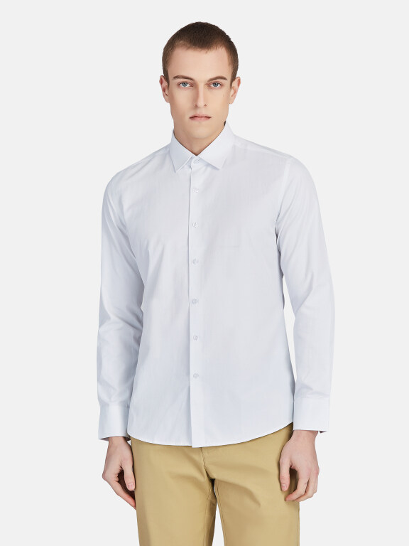 Men's Casual Collared Long Sleeve Button Down Plain Shirt 590-1#, Clothing Wholesale Market -LIUHUA, 
