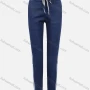 Wholesale Women's Casual Drawstring Letter Print Colorblock Elastic Hem Jeans preview