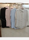 Wholesale Women's Stand Collar Batwing Sleeve Buttons High Low Hem Plain Casual Shirt - Liuhuamall