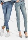 Wholesale Men's Casual Distressed High Waist Rolled Leg Letter Print Denim Pants - Liuhuamall