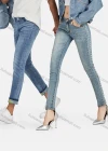 Wholesale Men's Casual Distressed High Waist Rolled Leg Letter Print Denim Pants - Liuhuamall