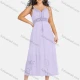 Wholesale Women's Sexy Sweetheart Hollow Out Sleeveless Guipure Lace Tassel Cami Midi Dress 1819# Lavender Clothing Wholesale Market Liuhua