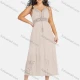 Wholesale Women's Sexy Sweetheart Hollow Out Sleeveless Guipure Lace Tassel Cami Midi Dress 1819# Snow Clothing Wholesale Market Liuhua