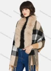 Wholesale Women's Casual Plaid Print Fluff Shawl - Liuhuamall