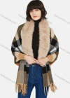 Wholesale Women's Casual Plaid Print Fluff Shawl - Liuhuamall