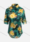 Wholesale Women's Vintage Long Sleeve Floral Pattern Collared Button Down Shirt 23067# - Liuhuamall