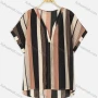 Wholesale Women's Summer Casual Comfort V Neck Striped Blouse preview