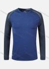 Wholesale Men's Round Neck Long Sleeve Colorblock Running Workout Pullover Sweatshirt T202# - Liuhuamall