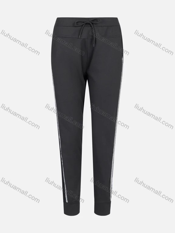 Wholesale Women's Casual Drawstring Striped Plain Long Sweatpant