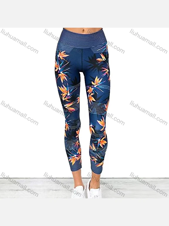 Wholesale Women's Casual Floral Print Long Leggings