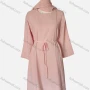 Wholesale Girls Casual Crew Neck Long Sleeve Lace Up Plain Dress With Scarf preview