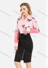 Wholesale Women's Stand Collar Long Sleeve Butterfly Print Ombre Shirt - Liuhuamall