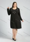 Wholesale Women's Plus Size Casual Crew Neck Short Sleeve Embroidery Knee Length Dress - Liuhuamall