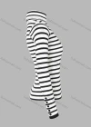 Wholesale Women's Striped Rib-knit Turtleneck Button Cuff Long Sleeve Sweater - Liuhuamall