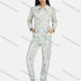 Wholesale Women's Shirt Collar Long Sleeve Floral Print Flap Pockets Button Front Jumpsuit With Belt preview