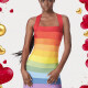 Women's Casual Square Neck Sleeveless Colorblock Bodycon Mini Tank Dress Multi-color Clothing Wholesale Market -LIUHUA