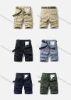Wholesale Men's Casual Plain Multiple Flap Pockets Shorts With Belt 27053# - Liuhuamall