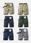 Wholesale Men's Casual Vertical Stripe Multiple Pockets Shorts With Belt 28251# - Liuhuamall