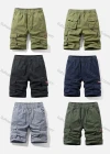 Wholesale Men's Casual Plain Drawstring Multiple Pockets Elastic Waist Shorts 97251# - Liuhuamall