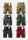 Wholesale Men's Casual Striped Multiple Flap Pockets Shorts With Belt 98951# - Liuhuamall
