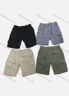 Wholesale Men's Casual Plain Drawstring Zip Decor Multiple Pockets Elastic Waist Shorts L6201# - Liuhuamall