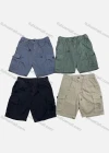 Wholesale Men's Casual Plain Drawstring Multiple Pockets Elastic Waist Shorts L6301# - Liuhuamall