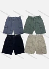 Wholesale Men's Casual Plain Drawstring Multiple Pockets Elastic Waist Shorts L6302# - Liuhuamall