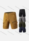 Wholesale Men's Casual Plain Zip Decor Multiple Pockets Shorts - Liuhuamall
