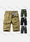 Wholesale Men's Casual Plain Multiple Pockets Drawstring Elastic Waist Shorts - Liuhuamall