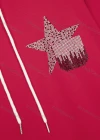 Wholesale Women's Casual Long Sleeve Rhinestone Star Drawstring Hooded Midi Dress - Liuhuamall