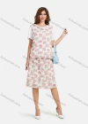 Wholesale Women's Casual Splicing Tee & Floral Print Midi Skirt Set - Liuhuamall