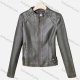 Wholesale Women's Casual Stand Collar Long Sleeve Zipper Plain Leather Crop Biker Jacket Army Green Clothing Wholesale Market Liuhua