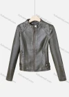 Wholesale Women's Casual Stand Collar Long Sleeve Zipper Plain Leather Crop Biker Jacket - Liuhuamall